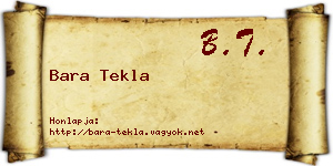 Bara Tekla névjegykártya